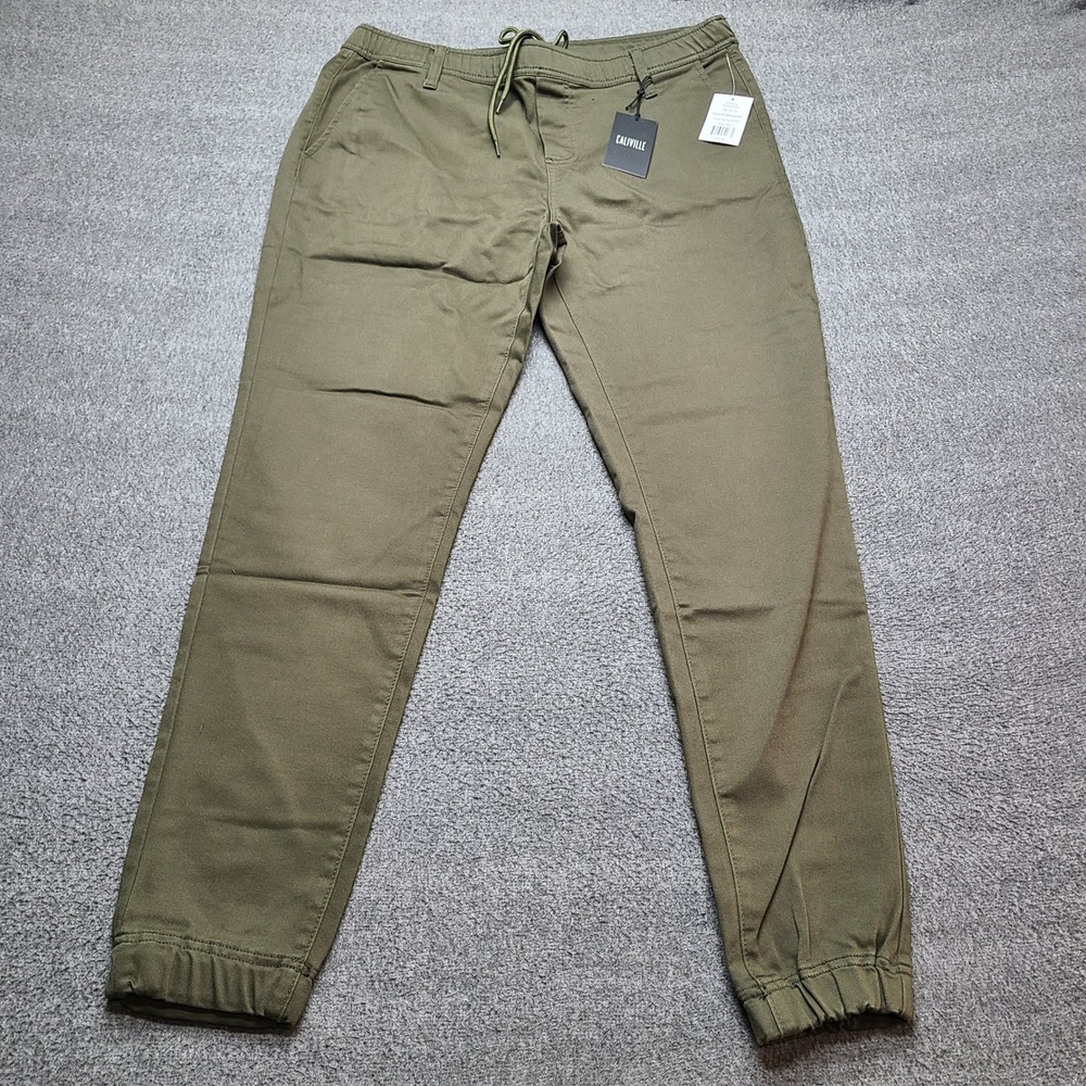 Caliville Jogger Pants Mens XXL Army Green New Tapered Stretch Outdoor Casual